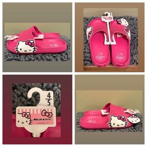 NWT Hello Kitty Pink Slides Size 4/5